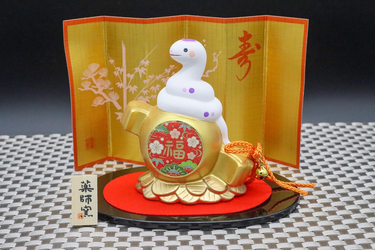 蛇 白へび 置物 正月飾り 干支 巳 福槌 打出の小槌 小判 開運 2025年